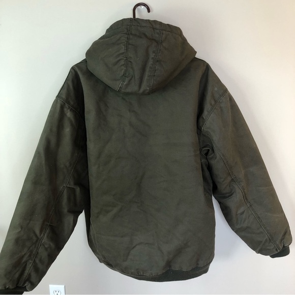 Craftsman gray green chore coat hood quilted lining XXL - Picture 9 of 15